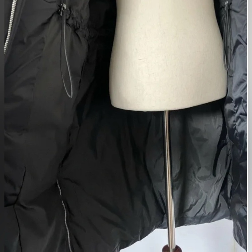 NWOT Theory Norine R Black Taffeta Poly Down Winter Puff Coat with Hood - Picture 6 of 6